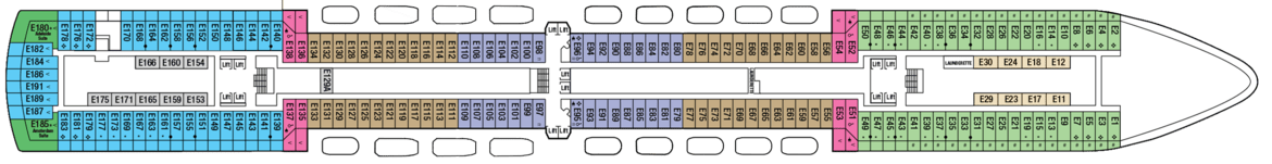 P&O Crusies, Arcadia, Deck 4 - E Deck.png